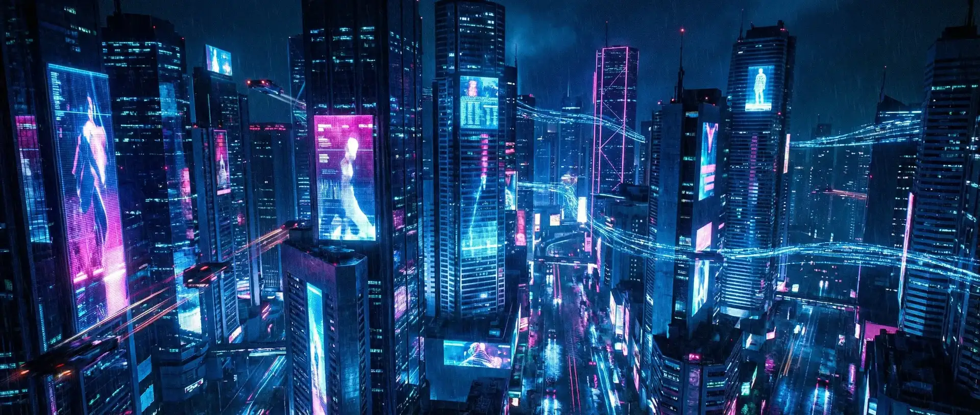 星空棋牌 赛博不夜城全景 - 蓝图都市夜景